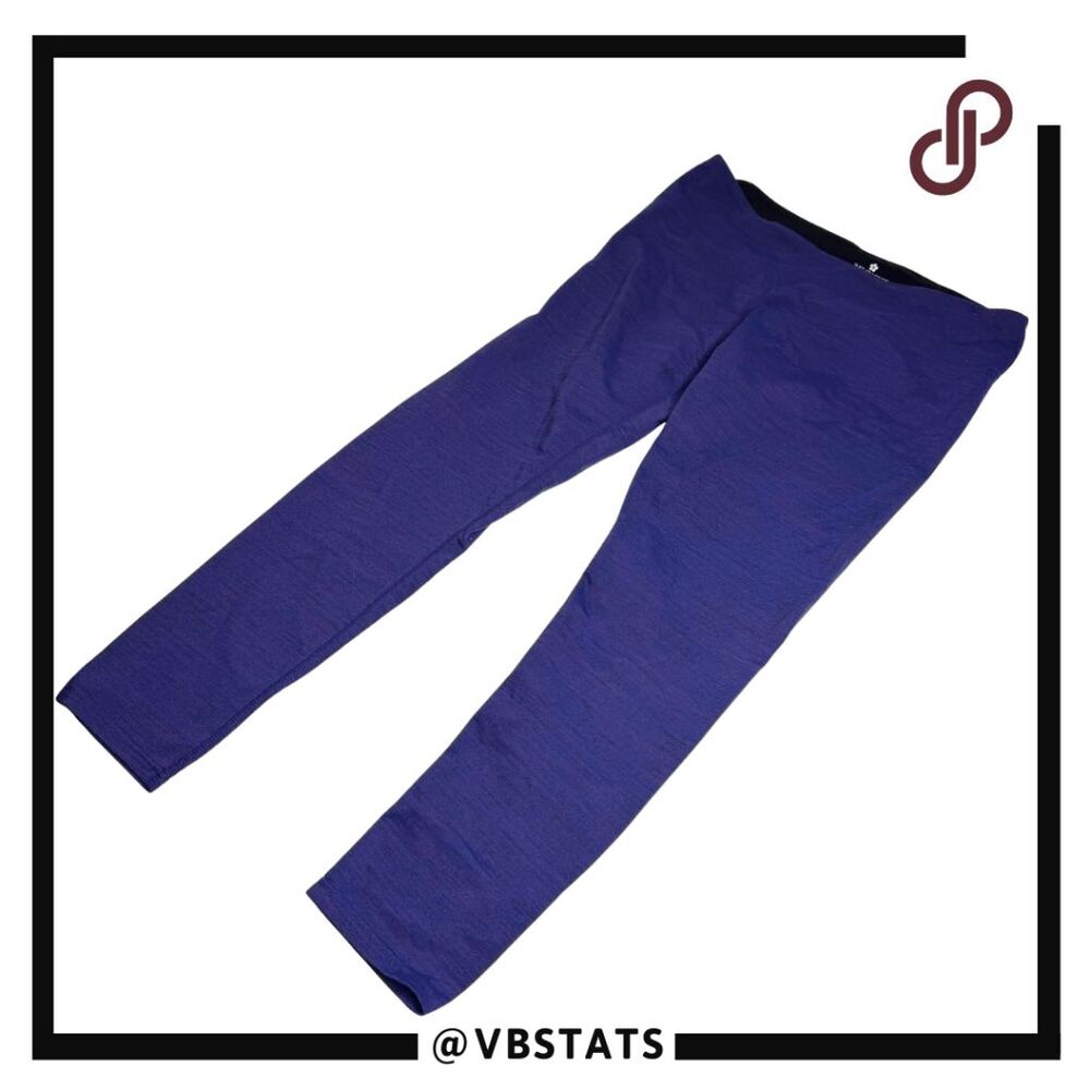 Tuff Athletics‎ Womens Heather Mid-rise Workout Pull-on Crop Leggings Blue Large